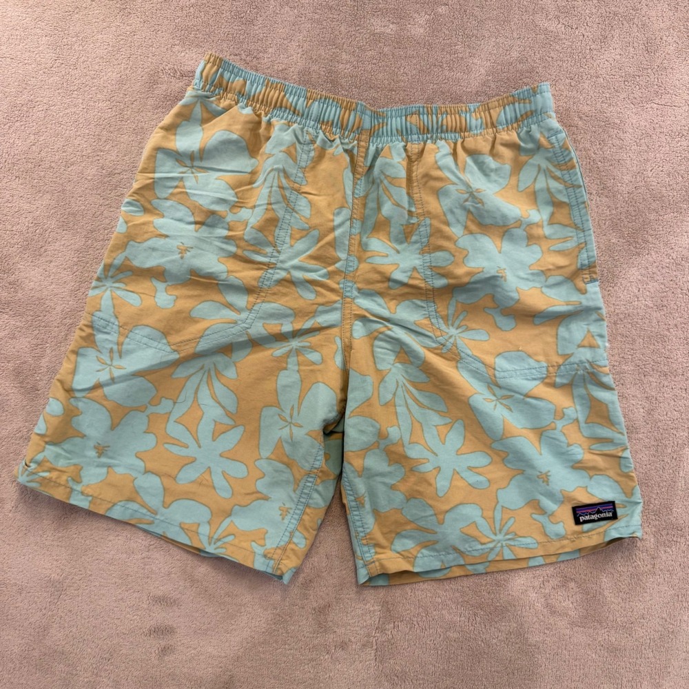 Patagonia Floral Swim Trunks Shorts Beach Surf Tropical Boardshorts Sz Yth XL/14 - Picture 2 of 7